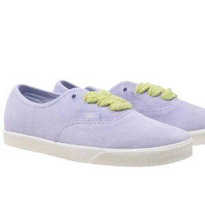 Vans Authentic Lowpro Lilac Chunky Neon Laces Suede Shoes Womens Size 8.5 NWOB